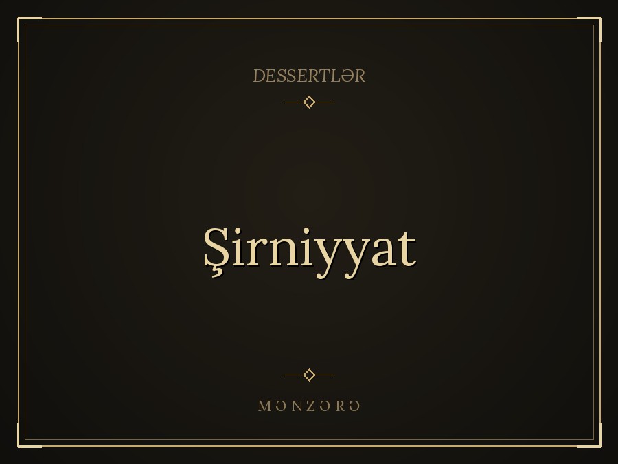 Şirniyyat